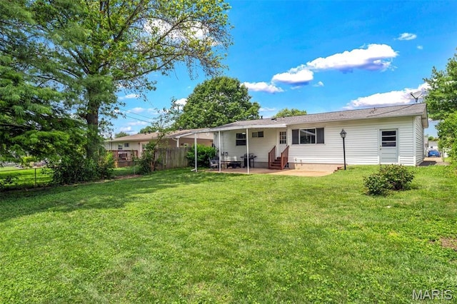 12006 Glengrove Dr, Maryland Heights, MO 63043 - rear view of house featuring entry steps and a patio