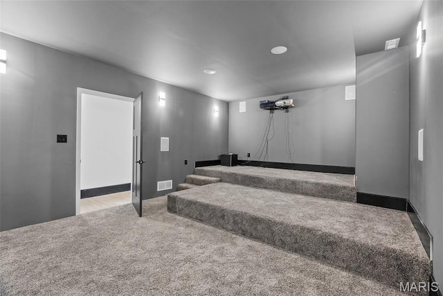 22206 Tree Farm Rd, Hermann, MO 63383 - carpeted home theater featuring baseboards