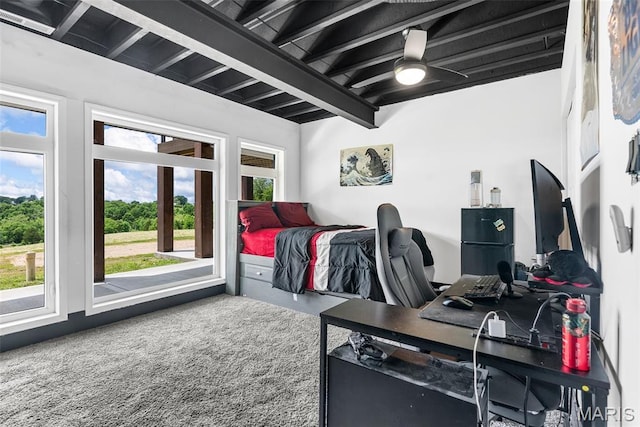 22206 Tree Farm Rd, Hermann, MO 63383 - office space featuring carpet flooring and beam ceiling