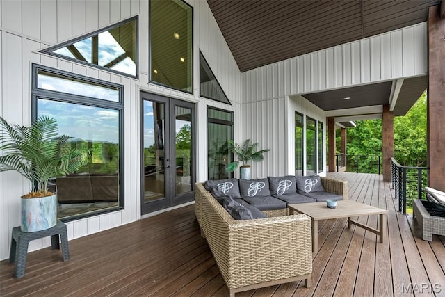 22206 Tree Farm Rd, Hermann, MO 63383 - deck with french doors and outdoor lounge area
