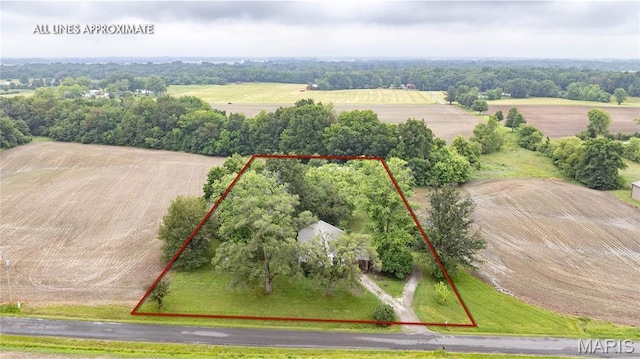 33974 Irish Ln, Brighton, IL 62012 - aerial view of sparsely populated area with property boundaries highlighted