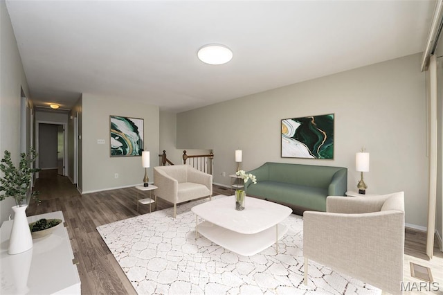 2237 Ole Castle Ct, Chesterfield, MO 63017 - living room featuring wood finished floors and baseboards