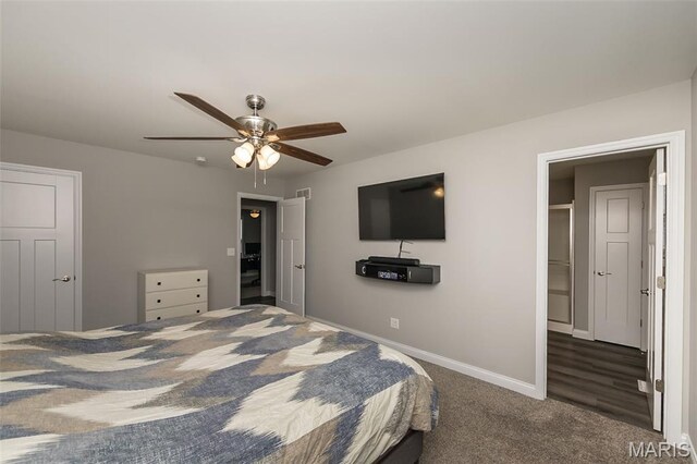 424 Triathlon Dr, Foristell, MO 63348 - carpeted bedroom featuring baseboards and ceiling fan