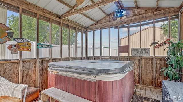 17504 Division St, Kennett, MO 63857 - sunroom with a hot tub and lofted ceiling