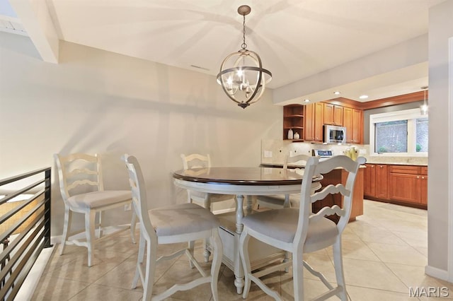 6620 Lake Point Dr Unit 26, Osage Beach, MO 65065 - dining area featuring a chandelier, light tile patterned floors, and recessed lighting