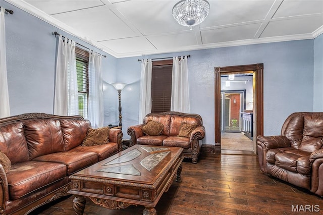 698N 3rd St, Saint Genevieve, MO 63670 - living area with wood-type flooring and crown molding