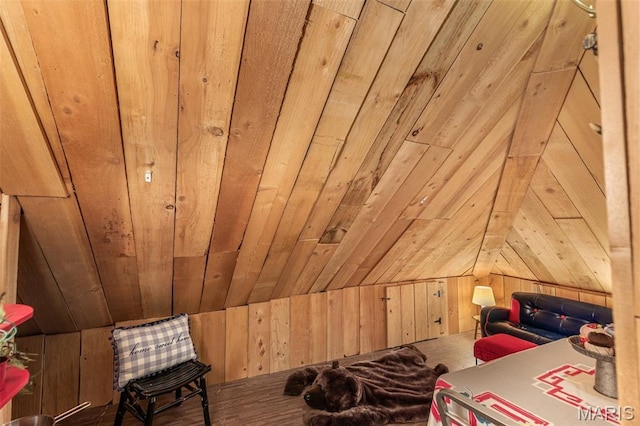 698N 3rd St, Saint Genevieve, MO 63670 - bedroom with wood walls, vaulted ceiling, and wooden ceiling