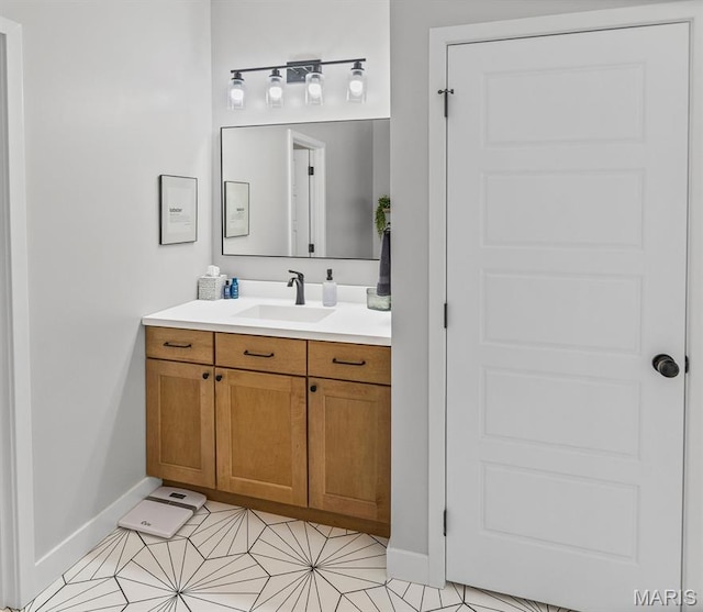 8353 Maple Grove Rd, Troy, IL 62294 - bathroom with vanity and tile patterned flooring