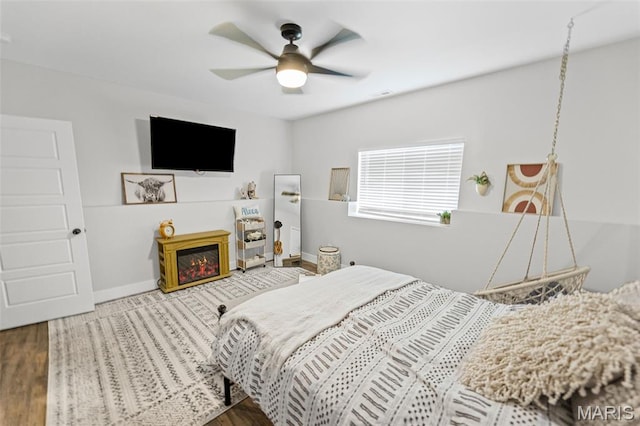 8353 Maple Grove Rd, Troy, IL 62294 - bedroom featuring wood finished floors and ceiling fan