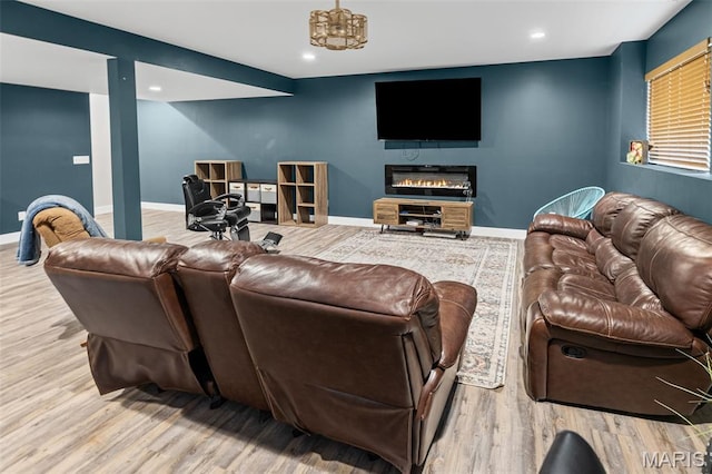 8353 Maple Grove Rd, Troy, IL 62294 - living area with wood finished floors and recessed lighting