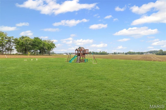 8353 Maple Grove Rd, Troy, IL 62294 - view of green lawn featuring a playground