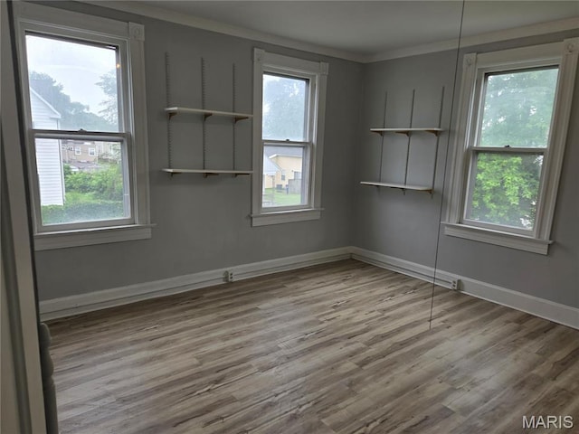 107 N 18th St, Belleville, IL 62226 - empty room with ornamental molding, wood finished floors, and baseboards