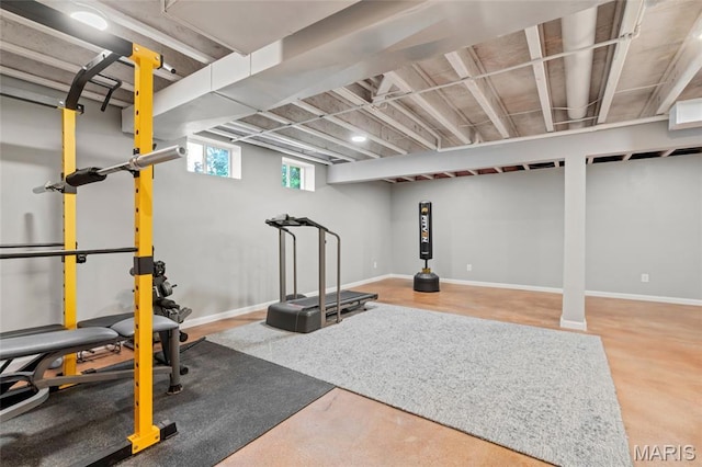 803 Brimley Dr, Cottleville, MO 63304 - workout room featuring baseboards