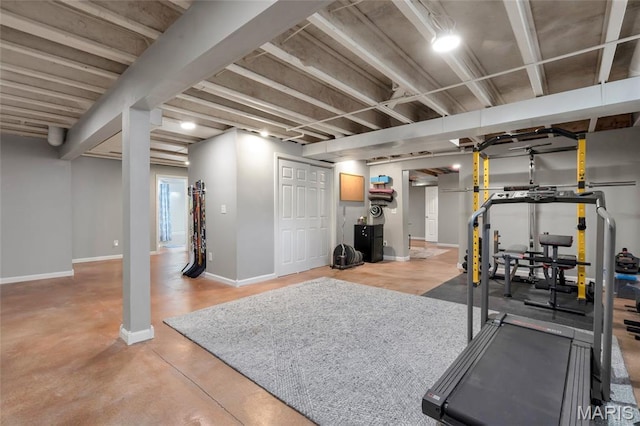 803 Brimley Dr, Cottleville, MO 63304 - workout room featuring baseboards