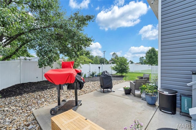 803 Brimley Dr, Cottleville, MO 63304 - fenced backyard featuring a patio area and grilling area