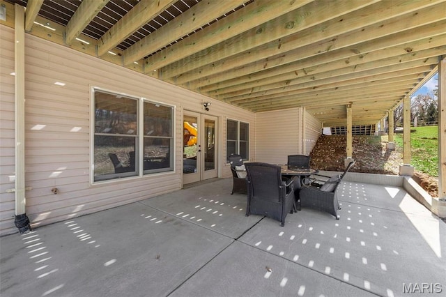 1315 Wildhorse Meadows Dr, Chesterfield, MO 63005 - view of patio with french doors and outdoor dining area