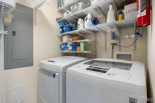 18051 Blue Anchor Dr Unit 533, Gravois Mills, MO 65037 - laundry room featuring washer and dryer and electric panel