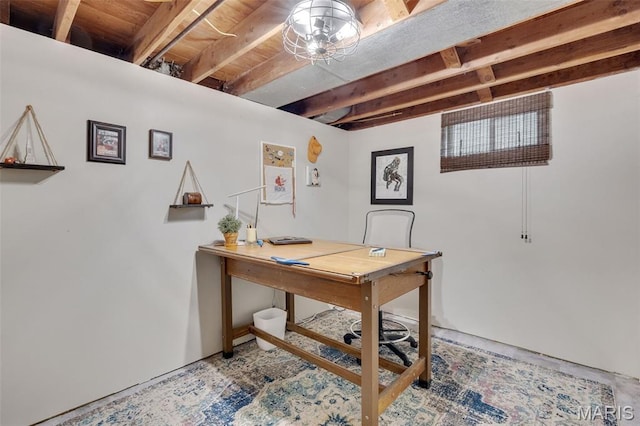 169 W Kirkham Ave, Webster Groves, MO 63119 - home office featuring beamed ceiling