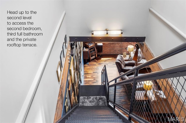 901 Washington Ave Unit 702, Saint Louis, MO 63101 - stairway with wood finished floors
