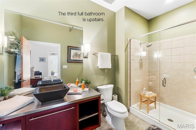 901 Washington Ave Unit 702, Saint Louis, MO 63101 - bathroom featuring a shower stall, vanity, and toilet