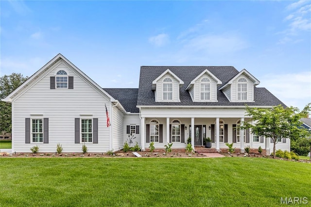 776 Hillenkamp Dr, Weldon Spring, MO 63304 - cape cod-style house featuring a porch, a front yard, and roof with shingles
