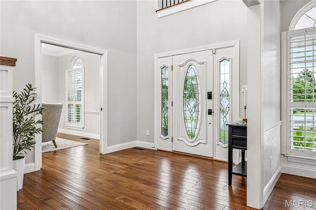 776 Hillenkamp Dr, Weldon Spring, MO 63304 - entryway featuring healthy amount of natural light, hardwood / wood-style floors, and a high ceiling