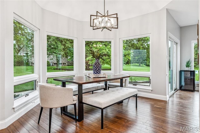 776 Hillenkamp Dr, Weldon Spring, MO 63304 - dining room with a chandelier and dark wood-type flooring