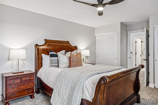 776 Hillenkamp Dr, Weldon Spring, MO 63304 - carpeted bedroom with a closet and a ceiling fan
