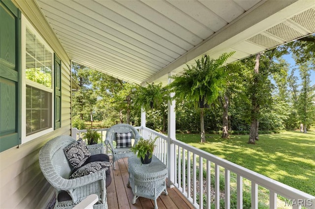 2004 Possum Hollow Rd, Farmington, MO 63640 - deck featuring a yard and view of scattered trees