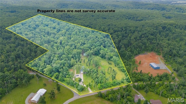 2004 Possum Hollow Rd, Farmington, MO 63640 - aerial view of property's location with a forest and property boundaries highlighted