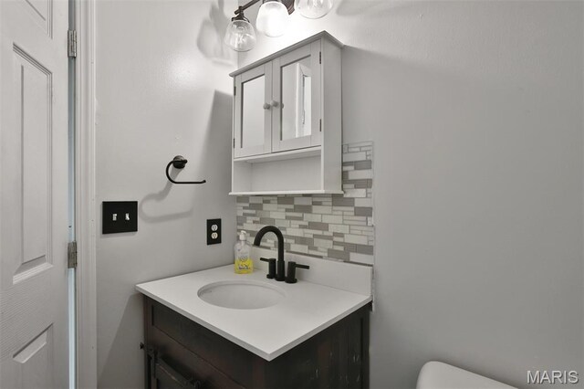 505 Lias Way, Wentzville, MO 63385 - half bathroom featuring tasteful backsplash and vanity