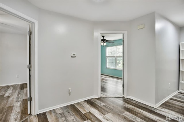 505 Lias Way, Wentzville, MO 63385 - empty room with ceiling fan and wood finished floors