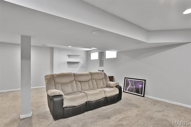 505 Lias Way, Wentzville, MO 63385 - living room featuring carpet floors and electric panel