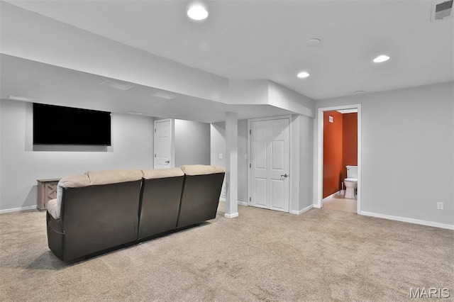 505 Lias Way, Wentzville, MO 63385 - unfurnished living room with light colored carpet and recessed lighting