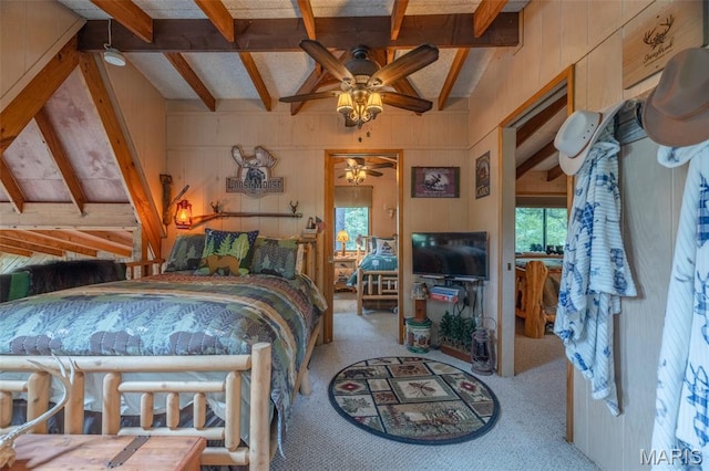 483 Hummingbird View Dr, Innsbrook, MO 63390 - bedroom featuring carpet and wood walls
