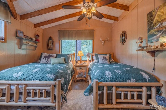 483 Hummingbird View Dr, Innsbrook, MO 63390 - carpeted bedroom with wood walls
