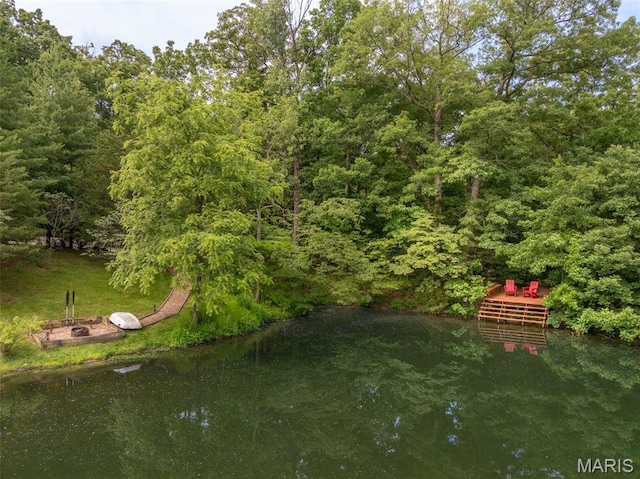 483 Hummingbird View Dr, Innsbrook, MO 63390 - view of yard with a forest view