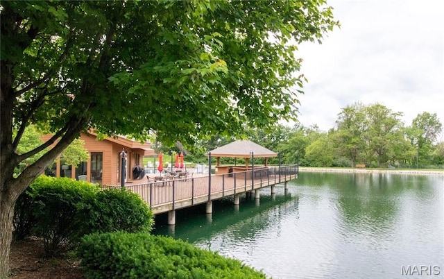 408 Kipling Way Unit A, Weldon Spring, MO 63304 - dock area featuring a water view and a gazebo