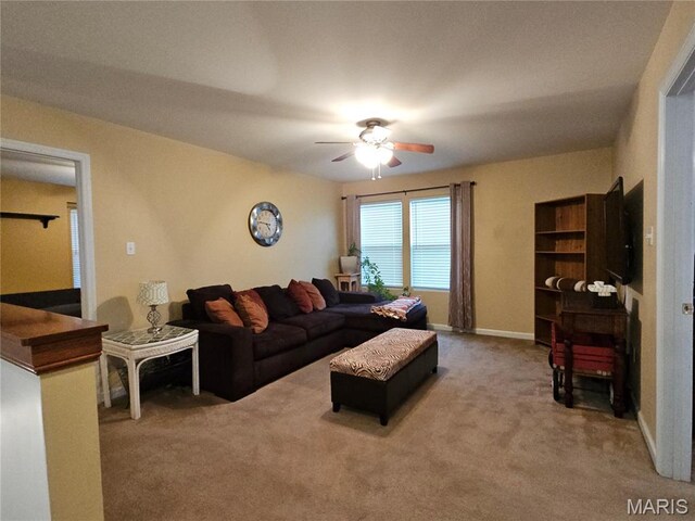 1751 Briarmanor Dr, Lake St Louis, MO 63367 - living area with ceiling fan and carpet