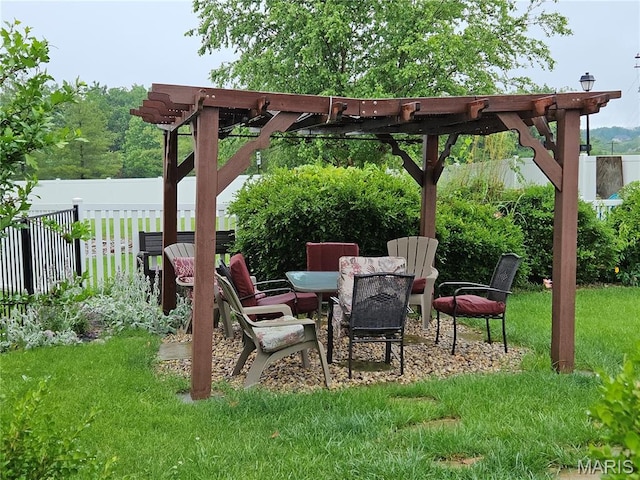 1751 Briarmanor Dr, Lake St Louis, MO 63367 - view of patio featuring a pergola and outdoor dining space