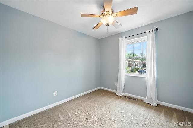 811 Wendevy Ct, Ballwin, MO 63011 - carpeted empty room with baseboards and ceiling fan
