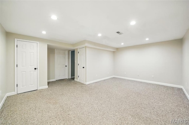 811 Wendevy Ct, Ballwin, MO 63011 - finished basement featuring carpet flooring and recessed lighting