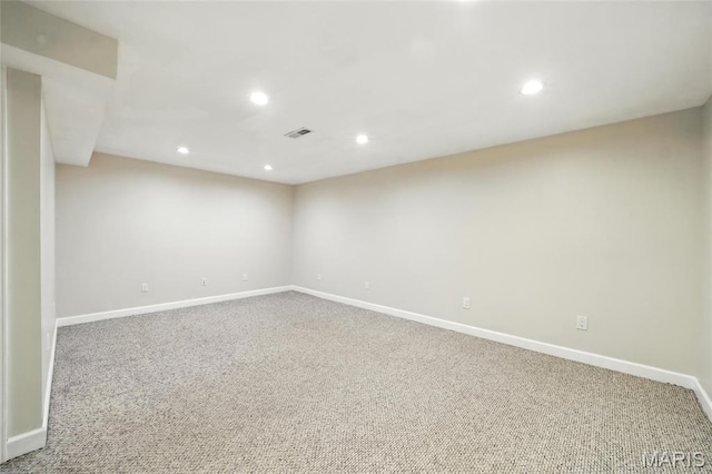 811 Wendevy Ct, Ballwin, MO 63011 - carpeted spare room with recessed lighting