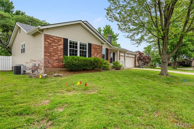 1203 Summerwood Dr, Saint Peters, MO 63376 - single story home featuring an attached garage, brick siding, driveway, and a chimney