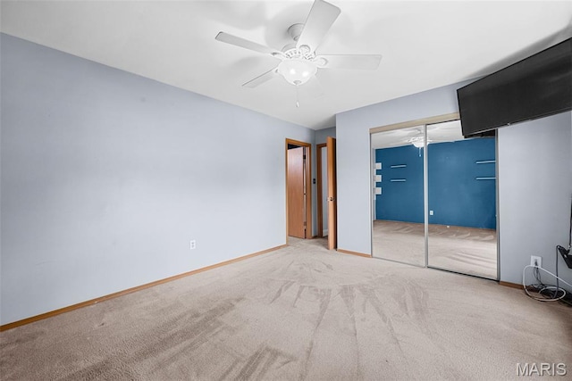 1203 Summerwood Dr, Saint Peters, MO 63376 - unfurnished bedroom featuring carpet, ceiling fan, and a closet