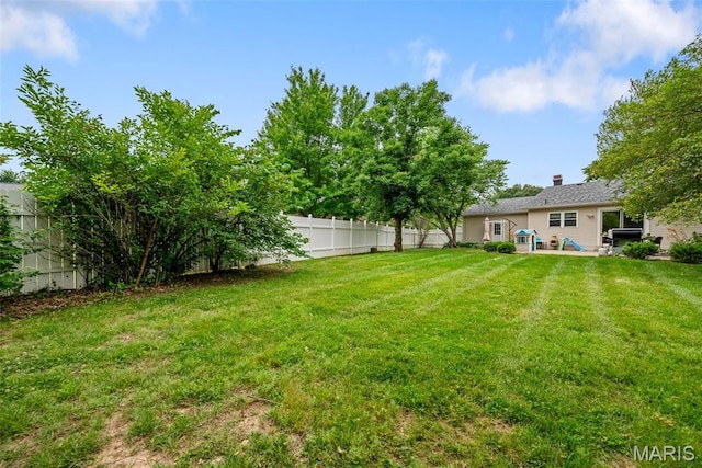 1203 Summerwood Dr, Saint Peters, MO 63376 - fenced backyard featuring a patio