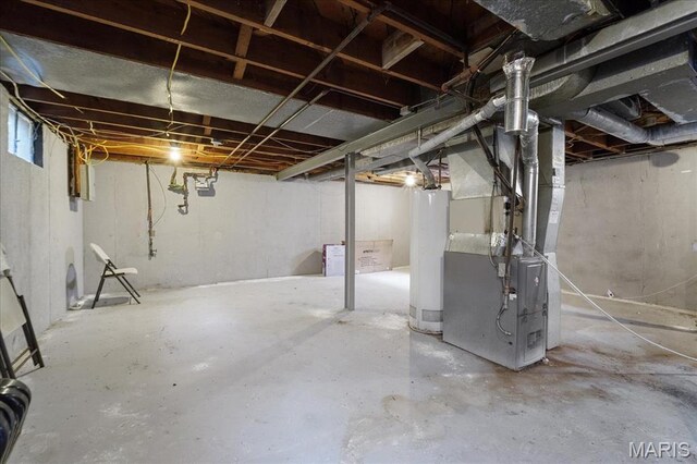 135 Anabel Ave, Saint Louis, MO 63135 - unfinished below grade area with water heater and heating unit