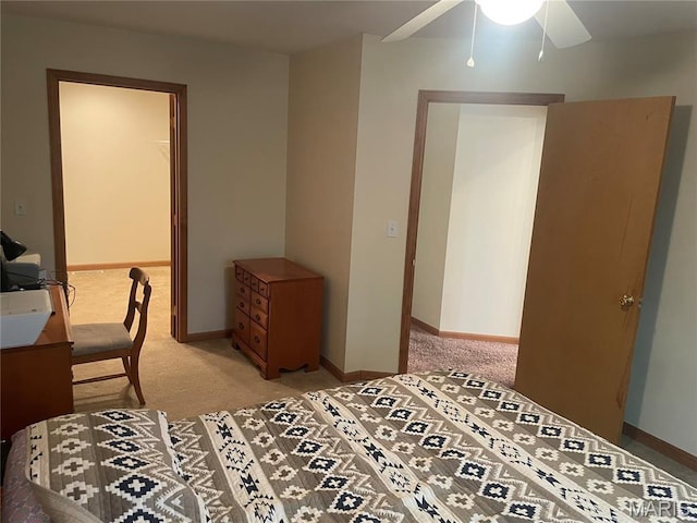 1036 Red Arrow, Sikeston, MO 63801 - bedroom featuring light carpet and a ceiling fan