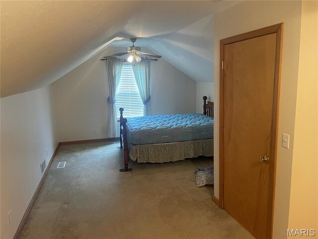 1036 Red Arrow, Sikeston, MO 63801 - carpeted bedroom featuring vaulted ceiling and ceiling fan