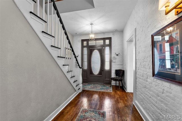 309 S Spanish Cpe, Girardeau, MO 63701 - foyer with hardwood / wood-style flooring, baseboards, and stairway